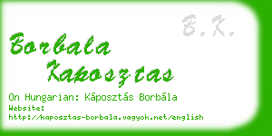borbala kaposztas business card