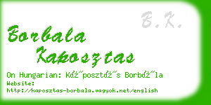 borbala kaposztas business card